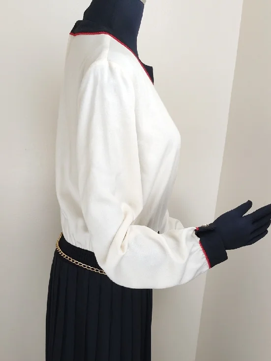 Jeffrey Dara Linda Hutley Vtg 70s/80s Two-Tone Maxi Dress Coin Belt 13/14 - Picture 5 of 15